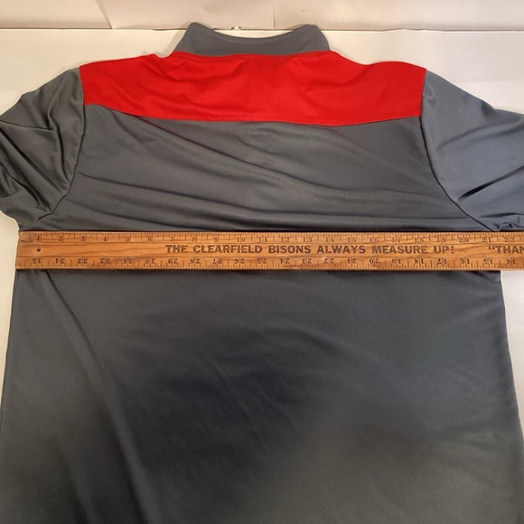 Ohio State Buckeyes Scarlet & Gray 1/4 zip pullover shirt jacket men’s medium - Picture 8 of 10